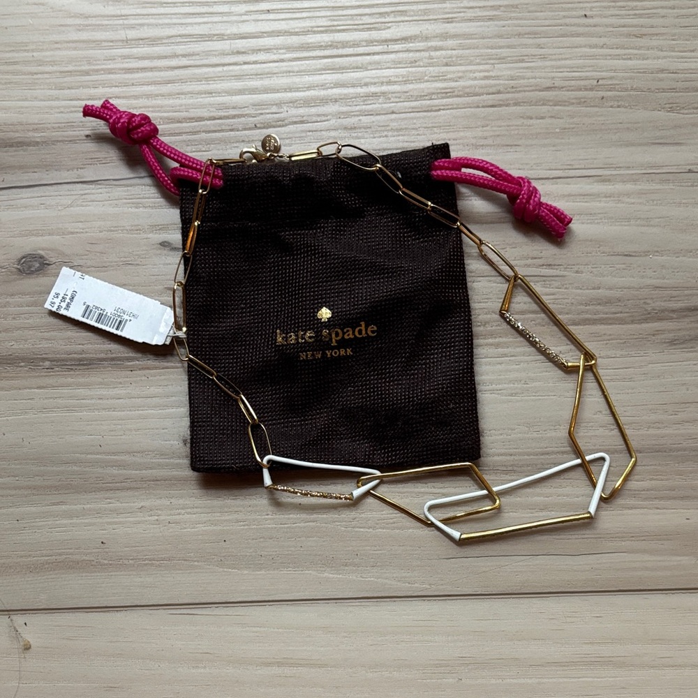 Kate Spade Gold and White Link Necklace